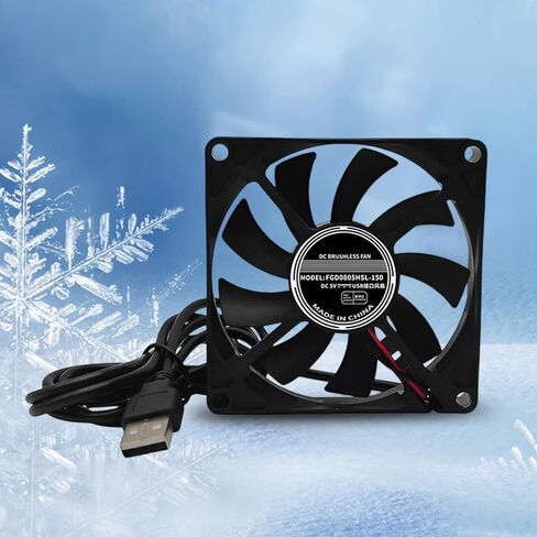 Quiet 80x80x15mm USB Fan Lightweight 5VDC High Cooling for Electronics Lab Devices Storage Systems in Kuwait