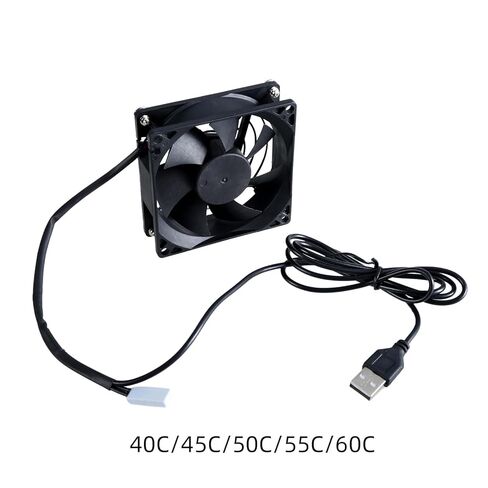 80mm USB Cabinet Fans with Thermostat Control for Effective Cooling of Electronics and Appliances Adjustable Thermostat Fan in Saudi Arabia