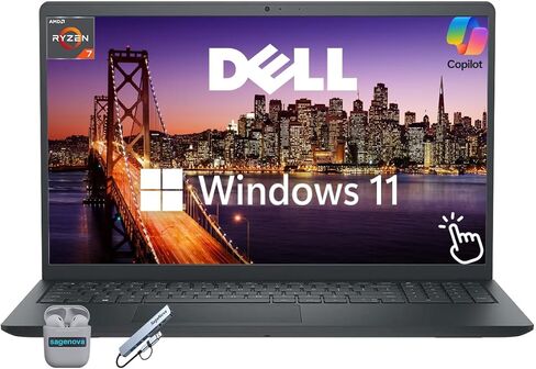 Dell Inspiron, 15.6" FHD Business Touch Laptop, 32GB RAM 1.5TB Storage (1TB SSD+512GB Docking Station Set), AMD Ryzen 7 7730U (Up to 4.5 Ghz), Windows 11, Numeric Keypad, SD Card Reader, Black in Saudi Arabia