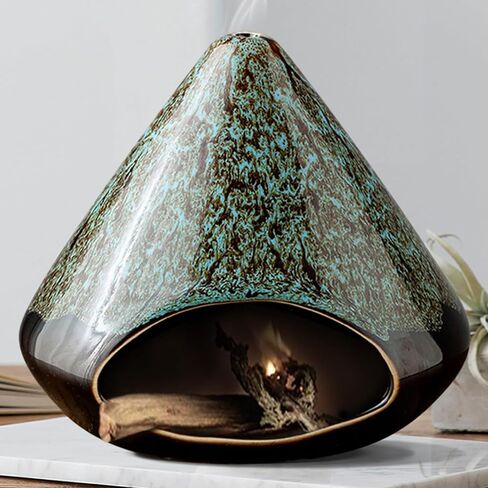 حامل بالو سانتو مصنوع يدويًا من السيراميك - مبخرة فنية للتأمل واليقظة وديكور المنزل الزن - منحوتة مخروطية على طراز وابي سابي، هدية لليوجا والاسترخاء والعلاج العطري in Kuwait