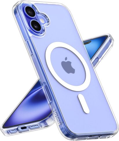 MOCOLL for iPhone 16 Pro Max Case Clear,Compatible with MagSafe,Slim Transparent Magnetic Cover,Military Grade Drop Protection,Anti-Yellowing,Matte in Kuwait