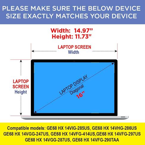 Matte Anti Glare Screen Protector for MSI GE68HX Raider 16 inch Gaming Laptop GE68HX 14VGG-287US 2 PACK in Saudi Arabia