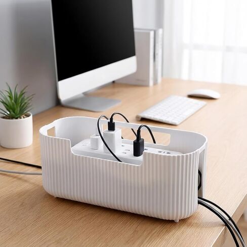 Frost White Cable Management Box for Power Strips and Cord Hiding in Saudi Arabia