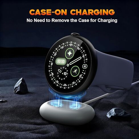 [عبوة من قطعتين] حافظة صلبة للشحن بدون إزالة من JULK لساعة Google Pixel Watch 4 مقاس 45 مم، واقي شاشة مدمج من الزجاج المقسى، غطاء كمبيوتر واقٍ خفيف الوزن سهل التركيب، أسود غير لامع in Kuwait