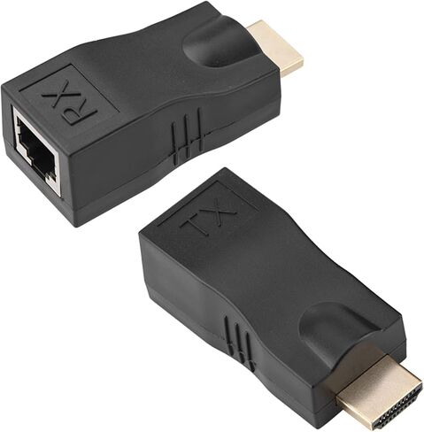 موسع، 30 متر إلى RJ45 كابل الشبكة موسع محول محول مكرر عبر CAT-5e CAT6، التوصيل والتشغيل، يدعم دقة HDMI1.4 ثلاثية الأبعاد 1080 بكسل in Kuwait