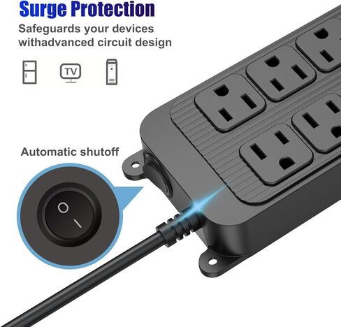 Power Strip Surge Protector, 10 Outlets with 4 USB and 2 Type C Port for Multiple Devices, 3.9ft Extension Cord, 18W Power Delivery Charging for Home, Office, Dorm Essential in Saudi Arabia