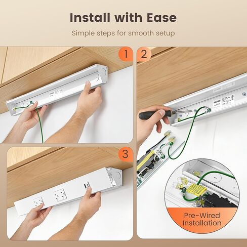 SURAIELEC 24" Under Cabinet Power Strip Hardwired, Angled Trapezoid Design, 2×20A TR Outlets with USB-A & USB-C, Modular Extension System (No Cutting), Aluminum Housing, 125V 20A, ETL Listed in Kuwait