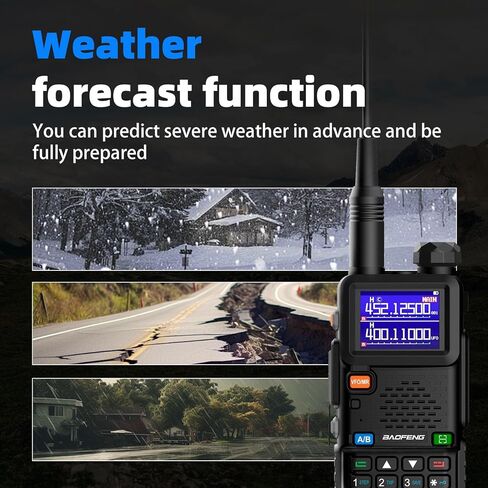 راديو Baofeng UV-5RM هام راديو محمول UV5R لاسلكي طويل المدى مع طقس NOAA | قابلة للشحن |كابل برمجة وسماعة الأذن | 999 قناة للطوارئ والبقاء والصيد والتخييم (عبوتان) in Kuwait