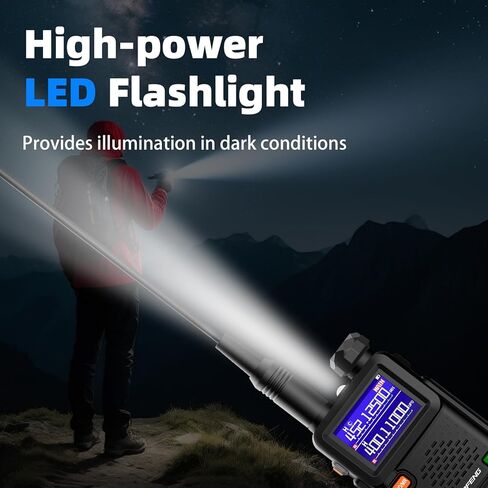 راديو Baofeng UV-5RM هام راديو محمول UV5R لاسلكي طويل المدى مع طقس NOAA | قابلة للشحن |كابل برمجة وسماعة الأذن | 999 قناة للطوارئ والبقاء والصيد والتخييم (عبوتان) in Kuwait