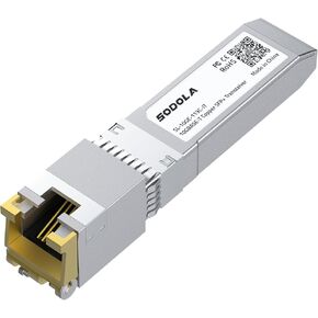 SODOLA 10GBase-T SFP+ إلى RJ-45 جهاز إرسال واستقبال، مع شريحة Marvel، 10Gbe SFP+ وحدة Ethernet CAT6a النحاسية، حتى 30 مترًا، لـ Intel وUbiquiti UniFi وFortinet وTP-Link والمزيد in Kuwait