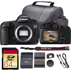 حزمة كاميرا Canon EOS 5DS DSLR | مستشعر كامل الإطار بدقة 50.6 ميجابكسل، وتصوير عالي الدقة، ونظام التركيز البؤري التلقائي المتقدم، وDIGIC 6 مزدوج | للأستوديو وتصوير المناظر الطبيعية (0581C002) + بطاقة سعة 64 جيجابايت + بطارية + المزيد in Kuwait