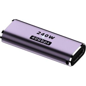 محول plplaaoo من النوع C أنثى إلى أنثى 40 جيجابت في الثانية 240 وات عالي السرعة USB C إلى USB C مادة ABS متينة حجم صغير للهاتف والكمبيوتر المحمول والكمبيوتر الشخصي in Saudi Arabia