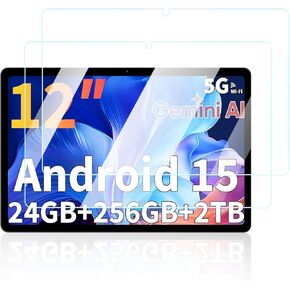 واقي شاشة لجهاز Relndoo TAB9 Android 15 اللوحي مقاس 12 بوصة، مضاد للخدش 9H حساس للمس، حواف مستديرة 2.5D خالية من الفقاعات، سهل التركيب، عبوتان. in Kuwait