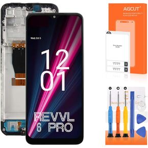 AGCUT لـ T-Mobile REVVL 6 Pro استبدال الشاشة 6.82 "REVVL 6 Pro شاشة LCD TMAF035G تعمل باللمس محول الأرقام زجاج الجمعية مع الإطار in Kuwait