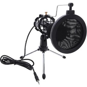 5mm Studio Microphone for PC and Laptop with Tripod Stand and Shock Mount, Streaming and Podcasting Mic Kit for Gamers and Youtubers in Kuwait