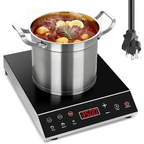 3500W Commercial Induction Cooktop, 220V Countertop Burner with 10 Power Levels, 5 Quick-Temp Modes, Timer & LED Display, Portable Induction Hot Plate for Restaurant Kitchen Hotel Catering in Saudi Arabia
