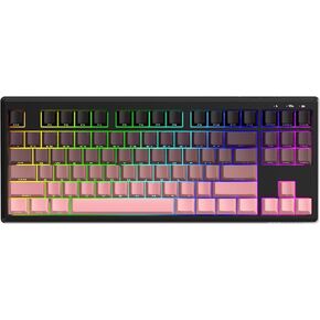 M87V2 Wireless Keyboard, Low Profile Quiet Typing Membrane Gaming Keyboard with 80% TKL Layout Side Printed Keys, RGB Backlit, USB C Rechargeable,87 Keys PBT Keycap for Windows PC,Mac,Linux-Blackberry in Kuwait