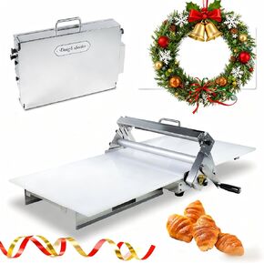Folding Dough Sheeter (15.5")，Dough Sheeter，Counter Top Dough Sheeter，Manual Dough Sheeter，Commercial Dough Roller Sheeter，Dough Machine With Adjustable Thickness, Stainless Steel（1 Rolling Boards） in Saudi Arabia