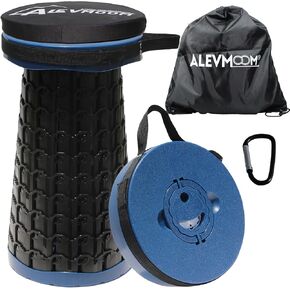 Upgraded Collapsible Stool with Cushion, 880Lbs Max Weight, Portable Folding Height Adjustable Lightweight Retractable Telescoping Stool for Camping Outdoors Fishing Hiking Travel BBQ with Carry Bag in Kuwait