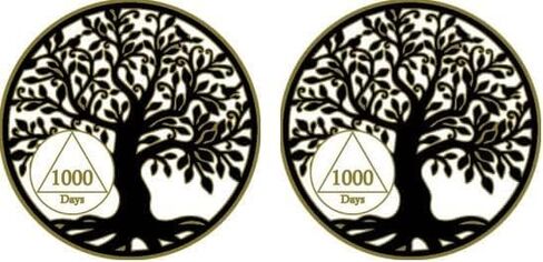 RecoveryChip 1000 يوم AA Medallion شجرة الحياة عملة صلاة الصفاء الصفاء in Saudi Arabia
