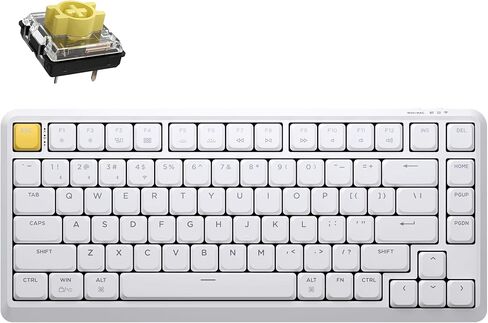 Keychron KJ1 Low Profile Wireless Mechanical Keyboard, 2.4 GHz Bluetooth QMK 75% Layout RGB, Hot-swappable Banana Switch Compatible with Mac Windows Linux, 2000mAh Fast Charge for Gaming - Black in Saudi Arabia
