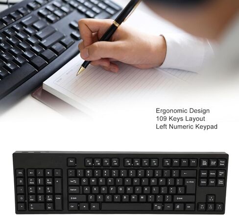 Left Handed Keyboard, Ergonomic Layout, 109 Keys, Micro USB, Plug and Play, Material, for Business Accounting Designer in Saudi Arabia