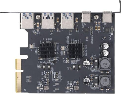 بطاقة توسيع USB 3.2 بسرعة 10 جيجابت في الثانية مع 3 منافذ من النوع A، ومنفذين من النوع C، وPCIe 4X للوحة الأم للكمبيوتر، متوافقة مع 10 11 in Kuwait