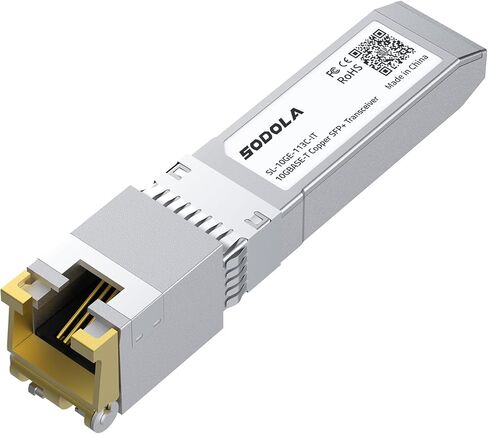 SODOLA 10GBase-T SFP+ إلى RJ-45 جهاز إرسال واستقبال، مع شريحة Marvel، 10Gbe SFP+ وحدة Ethernet CAT6a النحاسية، حتى 30 مترًا، لـ Intel وUbiquiti UniFi وFortinet وTP-Link والمزيد in Saudi Arabia