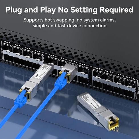SODOLA 10GBase-T SFP+ إلى RJ-45 جهاز إرسال واستقبال، مع شريحة Marvel، 10Gbe SFP+ وحدة Ethernet CAT6a النحاسية، حتى 30 مترًا، لـ Intel وUbiquiti UniFi وFortinet وTP-Link والمزيد in Saudi Arabia