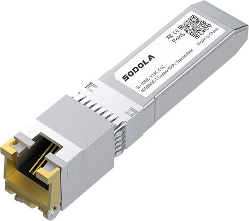 SODOLA 10GBase-T SFP+ إلى RJ-45 جهاز إرسال واستقبال، مع شريحة Marvel، 10Gbe SFP+ وحدة Ethernet CAT6a النحاسية، حتى 30 مترًا، لـ Intel وUbiquiti UniFi وFortinet وTP-Link والمزيد in Saudi Arabia