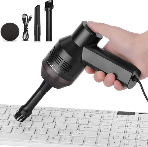 مكنسة كهربائية محمولة صغيرة للوحة المفاتيح USB، مجموعة تنظيف لوحة المفاتيح لأجهزة الكمبيوتر المحمول المكتبية، مكنسة كمبيوتر صغيرة لاسلكية، تنظيف الغبار والشعر والفتات والقصاصات والرماد لأجهزة الكمبيوتر المحمول والكمبيوتر (#01) in Saudi Arabia