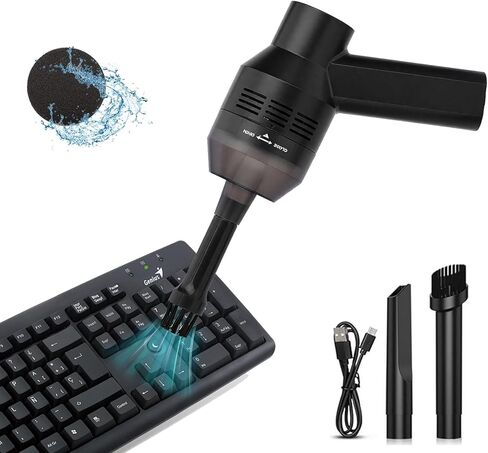 مكنسة كهربائية محمولة صغيرة للوحة المفاتيح USB، مجموعة تنظيف لوحة المفاتيح لأجهزة الكمبيوتر المحمول المكتبية، مكنسة كمبيوتر صغيرة لاسلكية، تنظيف الغبار والشعر والفتات والقصاصات والرماد لأجهزة الكمبيوتر المحمول والكمبيوتر (#01) in Saudi Arabia
