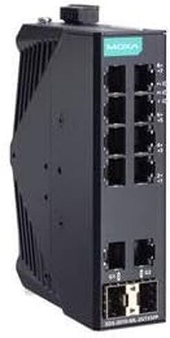 MOXA EDS-2010-ML-2GTXSFP-T Unmanaged Gigabit Ethernet Switch with 8 10/100BaseT(X) Ports, 2 10/100/1000BaseT(X) or 100/1000BaseSFP Ports, and -40 to 75°C Operating Temperature in Saudi Arabia