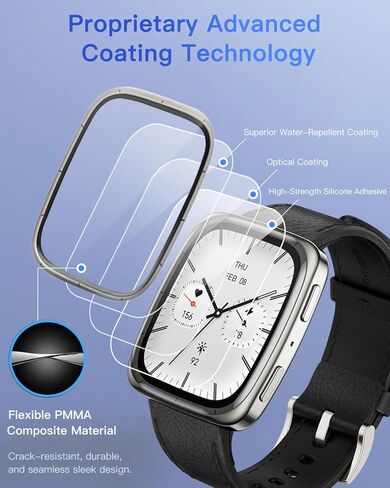 عبوتان من واقي الشاشة لـ Amazfit Active 2 Square، طبقة حماية ثلاثية الأبعاد لتغطية الشاشة الكاملة لساعة Amazfit Active 2 Square الذكية، وضوح عالي الدقة، مضاد للخدش، خالٍ من الفقاعات in Saudi Arabia