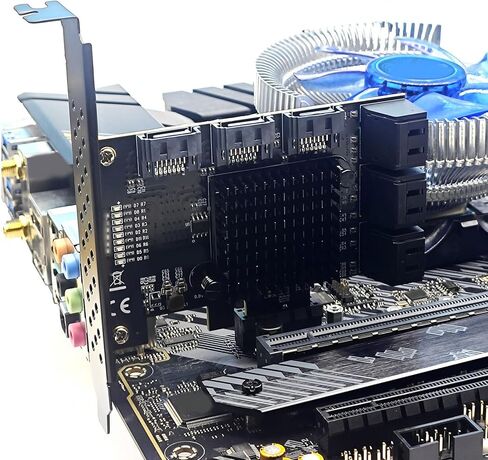 ASHATA PCIE 1X إلى بطاقة التحكم Serial ATA3.0، بطاقات توسيع 9 منافذ 6 جيجابت في الثانية، محول PCIE3.0 GEN3 Serial ATA3.0 للكمبيوتر المكتبي in Saudi Arabia