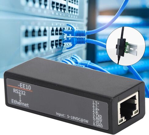 plplaaoo الخادم التسلسلي RS232 إلى وحدة محول إيثرنت HF7111 جهاز نقل بيانات عالي الأداء من الدرجة الصناعية للمراقبة عن بعد وأنظمة التشغيل الآلي 5 36VDC مزود طاقة in Saudi Arabia