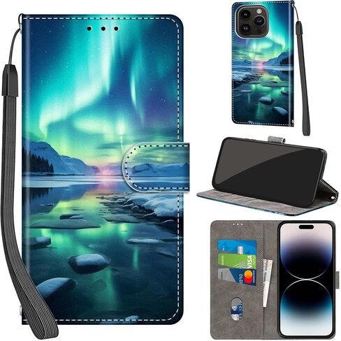 حافظة محفظة لهاتف iPhone 15 Pro Max، مع [3 فتحات للبطاقات]، غطاء قلاب واقٍ من جلد البولي يوريثان بقفل مغناطيسي مقاوم للصدمات مقاس 6.7 بوصات، وردي وردي in Saudi Arabia