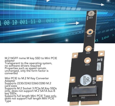 محول Yosoo Health Gear PCIe M.2 SSD، محول مفاتيح PCIe صغير إلى NVMe M مع دعامة تثبيت لترقية الكمبيوتر المحمول بطول 2230 2242 2260 2280 in Saudi Arabia
