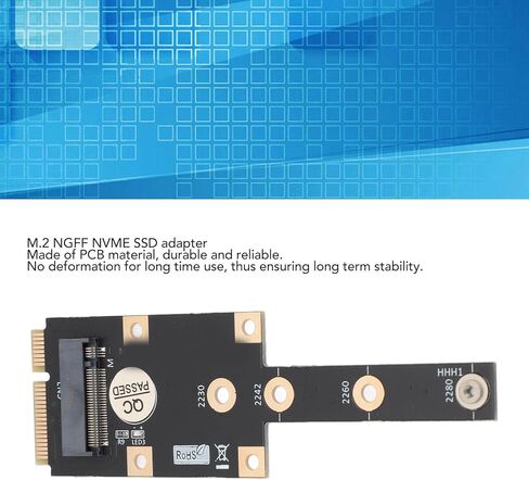محول Yosoo Health Gear PCIe M.2 SSD، محول مفاتيح PCIe صغير إلى NVMe M مع دعامة تثبيت لترقية الكمبيوتر المحمول بطول 2230 2242 2260 2280 in Saudi Arabia