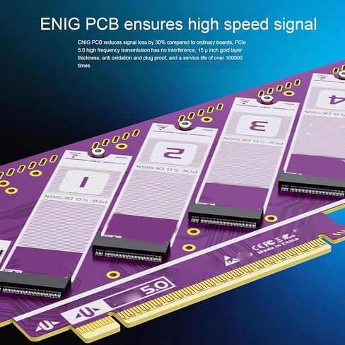 بطاقة تمديد PCIE 5.0 x16 إلى NVMe M.2 SSD، تصل إلى 512 جيجابت في الثانية، تدعم PCIE 5.0 4.0 3.0، بطاقة محول M2، تشغيل التوصيل لـ 8 وأحدث، OS X، Linux in Kuwait