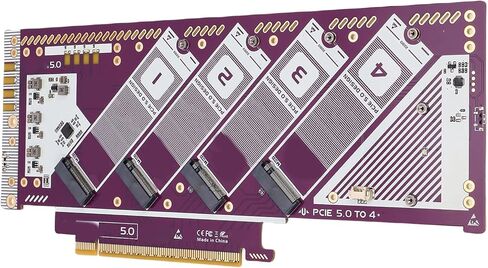 بطاقة تمديد PCIE 5.0 x16 إلى NVMe M.2 SSD، تصل إلى 512 جيجابت في الثانية، تدعم PCIE 5.0 4.0 3.0، بطاقة محول M2، تشغيل التوصيل لـ 8 وأحدث، OS X، Linux in Kuwait