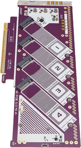 بطاقة تمديد PCIE 5.0 x16 إلى NVMe M.2 SSD، تصل إلى 512 جيجابت في الثانية، تدعم PCIE 5.0 4.0 3.0، بطاقة محول M2، تشغيل التوصيل لـ 8 وأحدث، OS X، Linux in Kuwait
