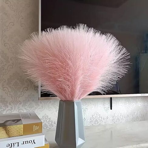 5pcs Artificial Pampas Grass Bouquet for Bedroom Home Party Decoration DIY Wedding Flower Wall Vase Decor (Beige) in Saudi Arabia
