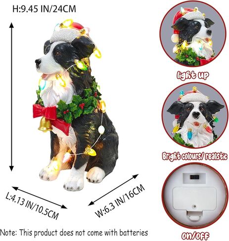 COWOS Christmas Golden Retriever Sculpture - Lifelike Sitting Dog Statue with Santa Hat - Resin Figurine for Holiday Home Decor, Mantel, Tabletop - Festive Gift for Dog Lovers in Saudi Arabia