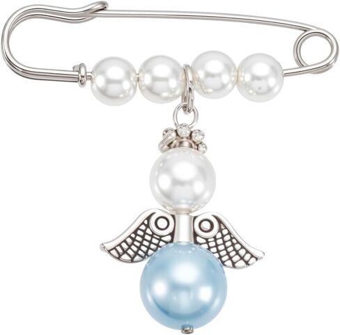 PLIGREAT Something Blue Gift for Bride, Blue Bridal Bouquet Charm Angel Wings Pendant Memorial Bouquet Charm Pin for Bride Wedding, Bridal Shower Gift from Mom Sister in Saudi Arabia
