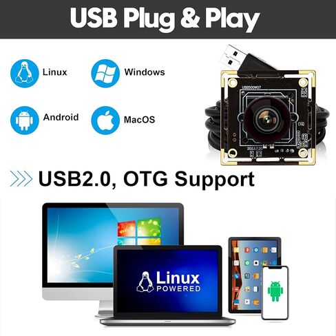 وحدة كاميرا USB SVPRO 5 ميجابكسل، 1944P 30 إطارًا في الثانية، زاوية واسعة، عدسة عين السمكة M12، مستشعر IMX335، توصيل وتشغيل كاميرا ويب صناعية للأمان، طابعات ثلاثية الأبعاد، كاميرا Lightburn لنظام التشغيل Windows/Mac/Linux/Android in Saudi Arabia