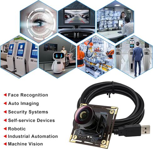 وحدة كاميرا USB SVPRO 5 ميجابكسل، 1944P 30 إطارًا في الثانية، زاوية واسعة، عدسة عين السمكة M12، مستشعر IMX335، توصيل وتشغيل كاميرا ويب صناعية للأمان، طابعات ثلاثية الأبعاد، كاميرا Lightburn لنظام التشغيل Windows/Mac/Linux/Android in Saudi Arabia