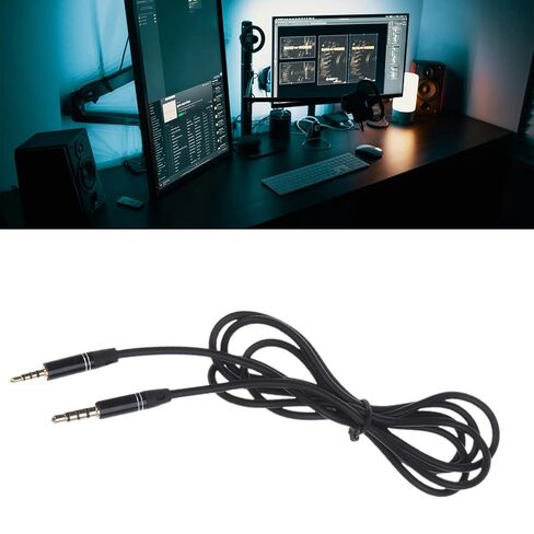 3.5mm to 2.5mm Cable 3.5mm TRRS Male to 2.5mm TRRS Male Stereo Mic Aux Cord Auxiliary Cable, 1.2m, Black in Kuwait