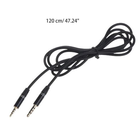 3.5mm to 2.5mm Cable 3.5mm TRRS Male to 2.5mm TRRS Male Stereo Mic Aux Cord Auxiliary Cable, 1.2m, Black in Kuwait