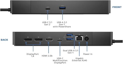 Boomph Dell WD19S Docking Station with 130W Power Adapter and 90W Power Delivery - USB Type-C, HDMI, Dual DisplayPort (WD19S130W) (Renewed) in Saudi Arabia